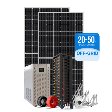 All-in-One 20-50KW Off-Grid Solar Power System - Complete Hybrid Solution with LiFePO4 Battery Bank