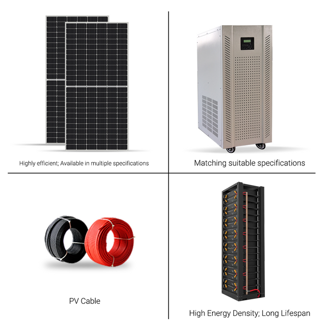 All-in-One 20-50KW Off-Grid Solar Power System - Complete Hybrid Solution with LiFePO4 Battery Bank