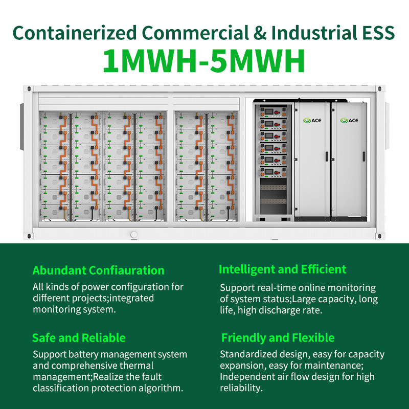 1MWh-5MWh Containerized Energy Storage System, Container BESS LiFePO4 Battery Energy Storage System for Utility Scale Solar & Microgrid Projects