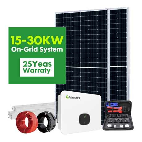 15KW 20KW 30KW On-Grid Solar System with Growatt Inverter High Performance PV Power Station for Residential Grid-Tie Use