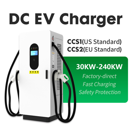 30kW-240kW DC Fast Charger Cabinet CCS1 CCS2 EV Charging Station, 7 Inch Touch Screen, IP54 Commercial Electric Vehicle Charger