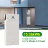 Stackable LiFePO4 Battery System, 3 Modules Stack to 153.6V 15.36kWh Single Module 51.2V 100Ah 5.12kWh Residential Solar Energy Storage