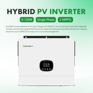 Growatt SPE 8000-12000 ES 8-12KW single phase hybrid solar inverter 2 MPPT 48V low voltage battery for home solar storage
