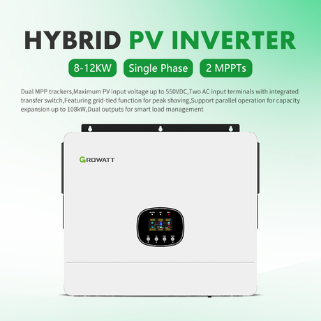 Growatt SPE 8000-12000 ES Single Phase Hybrid Solar Inverter 8-12KW, 2 Independent MPPT Trackers, 48V Low Voltage Battery Compatible for Residential On & Off Grid Solar Storage System