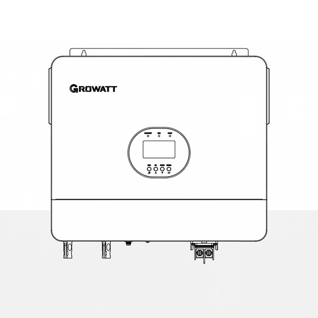 Growatt SPF 6000 ES Plus 6KW Inversor solar monof&aacute;sico fuera de la red, salida de 230 Vac, entrada fotovoltaica de 500 Vdc, inversor de onda sinusoidal pura MPPT dual para sistemas de energ&iacute;a solar residenciales remotos