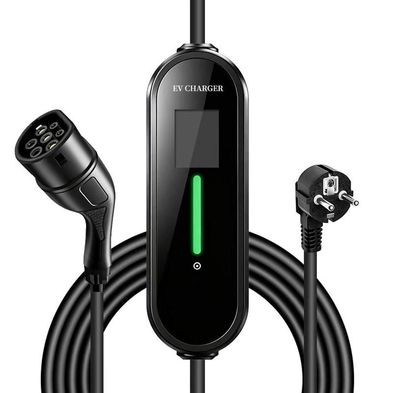 Pistola de carga para veh&iacute;culos el&eacute;ctricos de CA tipo 2 de 3,5 kW y 7 kW | Conector de cargador EV est&aacute;ndar de la UE con pantalla LCD de 1,8 pulgadas, resistente al agua IP65