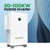  Growatt WIT 50/63/75/100kW 3 Phase HV Hybrid Inverter. IP66 waterproof, compatible with multi-voltage grid for C&I solar storage systems