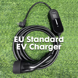EU standard Type 2 AC EV charging gun, 3.5kW & 7kW power, built-in 1.8 inch LCD display, IP65 waterproof. Perfect for home outdoor electric vehicle charging.