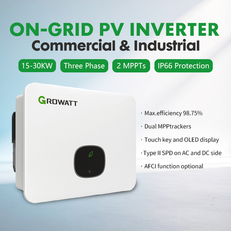 Growatt MID 15-30KW Three Phase on Grid Solar Inverter Grid Tied PV Inversor Multi MPPT for Commercial Rooftop PV Systems