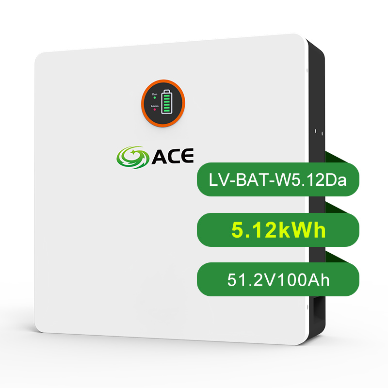 51.2V 100Ah Wall-mounted LiFePO4 Battery, 5.12kWh Indoor Wall Mount LFP Battery for Residential Home Solar Energy Storage