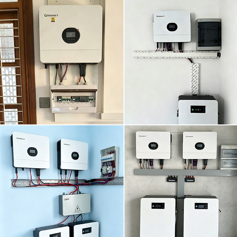 Growatt SPF 6000 ES Plus 6KW Single Phase Off Grid Solar Inverter, 230Vac Output, 500Vdc PV Input, Dual MPPT Pure Sine Wave Inverter for Remote Residential Solar Power Systems