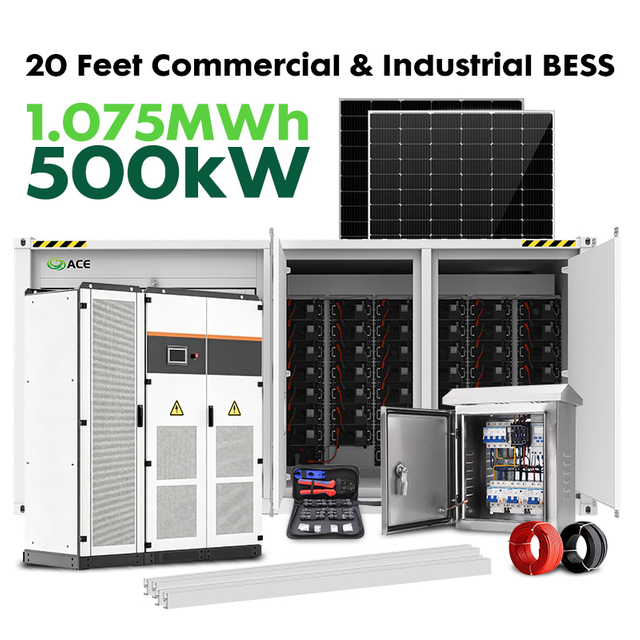 Sistema de almacenamiento de energ&iacute;a LiFePO4 en contenedor refrigerado por aire de 500kW 1075kWh BESS IP55 >8000 ciclos