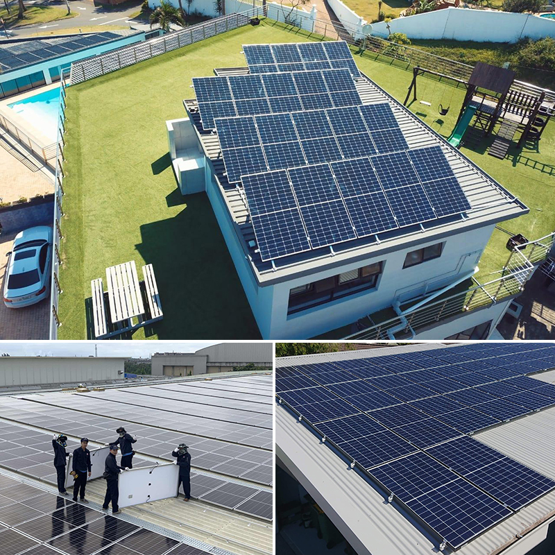 3kW-10kW Hybrid Solar System Kit Grid Tied Solar Power System With Battery Backup For Home Emergency Power Supply