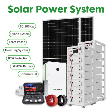 50kW-100kW Hybrid Solar System | Three Phase Large Scale Hybrid PV Energy Storage System For Industrial Plant, Commercial Park & Factory Peak Shaving