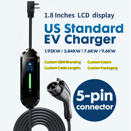 NACS AC EV Charging Cable J1772 EV Charger Connector, IP65 Waterproof American Standard EV Charging Gun