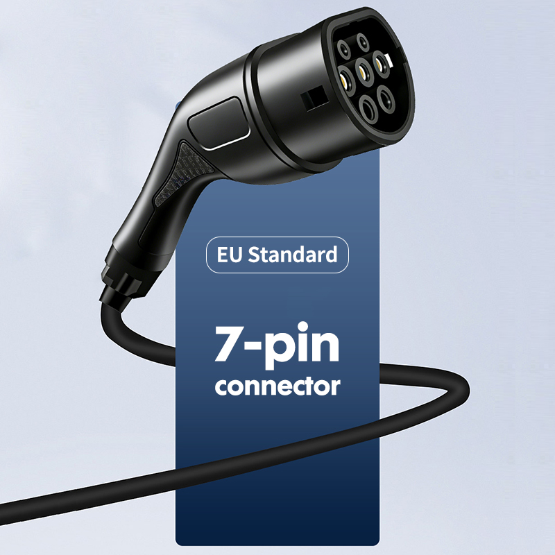 Pistola de carga para veh&iacute;culos el&eacute;ctricos de CA tipo 2 de 3,5 kW y 7 kW | Conector de cargador EV est&aacute;ndar de la UE con pantalla LCD de 1,8 pulgadas, resistente al agua IP65