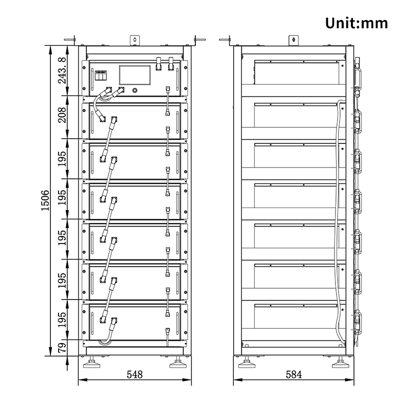 High Voltage Lithium Iron Phosphate Battery 204.8V ~ 512V 100Ah, Long Cycle Life Energy Storage Battery for Hybrid Solar ESS System