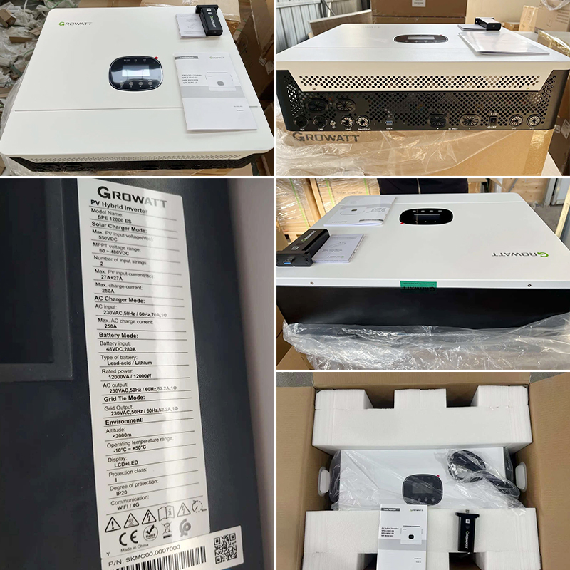 Growatt SPE 8000-12000 ES Single Phase Hybrid Solar Inverter 8-12KW, 2 Independent MPPT Trackers, 48V Low Voltage Battery Compatible for Residential On & Off Grid Solar Storage System